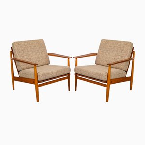 Teak Lounge Chairs, 1960s, Set of 2