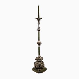 Candelabro antiguo de chapa plateada 900