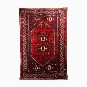 Schwerer handgearbeiteter Shiraz Teppich aus Baumwolle & Wolle