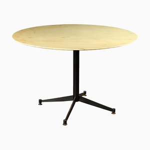 Vintage Dining Table in Metal, Brass & Onyx Top, 1970s