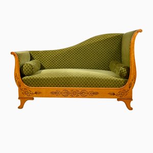 Chaise Longue Charles X en Erable, Début du 19ème Siècle