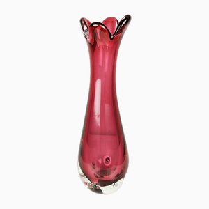 Violette Vase aus Muranoglas von Fratelli Toso, 1970er