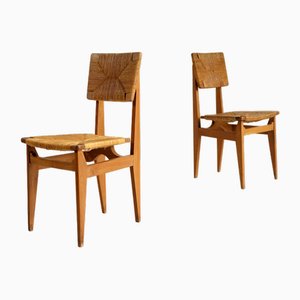 Französische Vintage CF Stühle von Marcel Gascoin, 1950, 2er Set