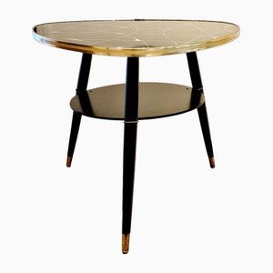 Painted Black Glass Tripod Coffee Table, 1950s