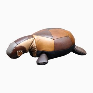 Vintage Turtle in Leather Patchwork, 1960