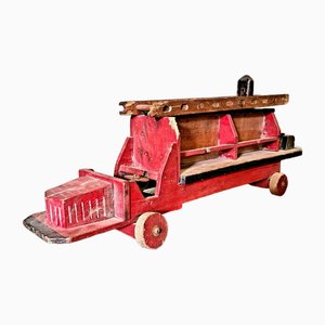 Early 20th Century Dutch Wooden Toy Fire Truck