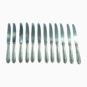Silver Metal and Stainless Steel Knives from Paris Ravinet, Set of 12