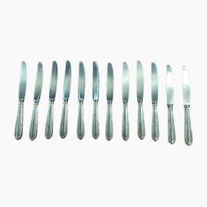 Small Silver Metal and Stainless Steel Knives from Paris Ravinet, Set of 12