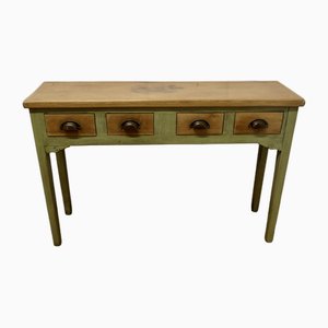 Golden Oak and Olive Green Serving Table, 1960s