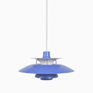 Danish Hanging Lamp Ph5 in Blue by Poul Henningsen for Louis Poulsen, 1950s