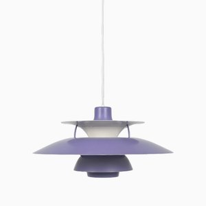 Danish Hanging Lamp Ph5 Purple attributed to Poul Henningsen for Louis Poulsen, 1950s