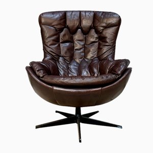 Fauteuil Pivotant en Cuir par Henry Walter Klein pour Bramin, Danemark, 1960s