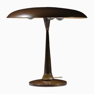 Lámpara de mesa italiana grande de latón, años 50