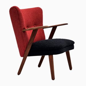 Fauteuil en Laine et Teck par Erhardsen & Andersen, Danemark, 1960s