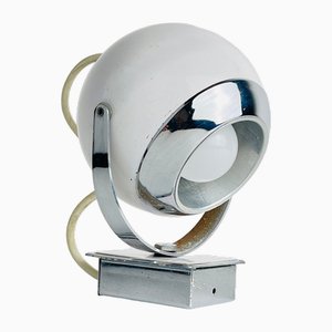 Weiße Mid-Century Wandlampe Eyeball, Italien, 1960er