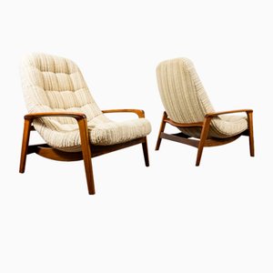 Scoope Lounge Chairs attributed to R. Huber, 1960s, Set of 2