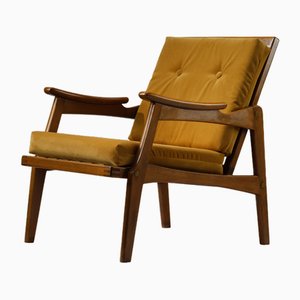 Mid-Century Centa Paddle Armchair with Ginger Velvet Upholstery, England, 1950s