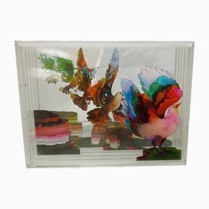 Vetrina vintage in vetro acrilico decorativo