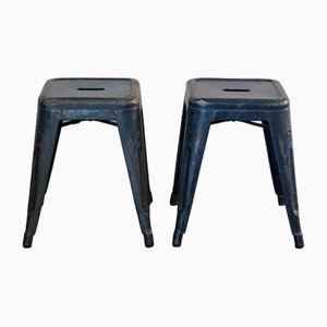 French Model 45 Army Barrack Stools by Xavier Pauchard for Tolix, Set of 2