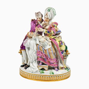 Gruppo Meissen Rococò Genre Group the Happy Parents attribuito a MV Acier, 1860s