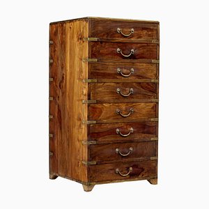 19th Century Tall Campaign Chest of Drawers