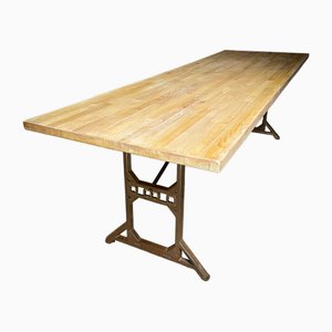 Industrial Dining Table in Beech