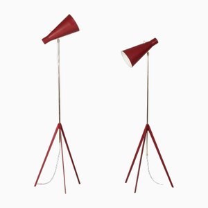 Lámparas de pie modernistas de Alf Svensson de Bergboms, años 50. Juego de 2
