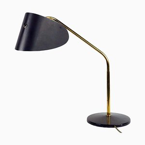 Mid-Century Austrian Brass and Grey Metal Table Lamp from Hagenauer Vienna, 1950s