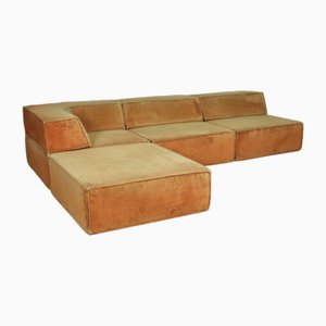 Trio Modular Sofa Sections in Orange Teddy by Team Form G for Cor, 1970s, Set of 4
