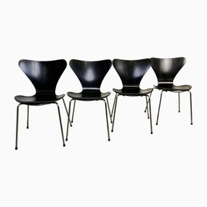 Modell 3107 Esszimmerstühle von Arne Jacobsen für Fritz Hansen, 4 . Set