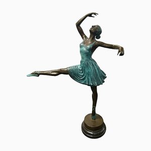 Figura grande de bronce de bailarina de ballet
