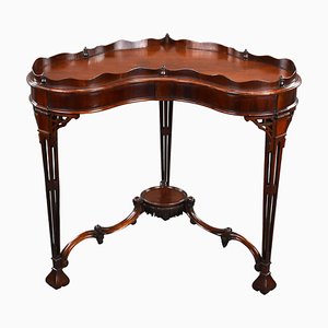 Antique Chippendale Style Mahogany and Silver Table, 1900s