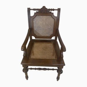 Historicism Wood and Braid Armchair, 1860s