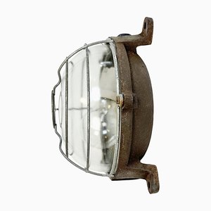 French Industrial Cast Iron Wall or Ceiling Light, 1950s
