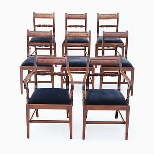 Chaises de Salle à Manger Regency en Acajou, 1830s, Set de 8