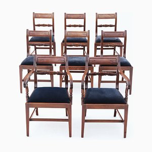 Regency Mahogany Dining Chairs, 1830s, Set of 8