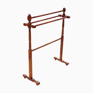 Antique Beech and Pine Towel Rail Stand, 1900s