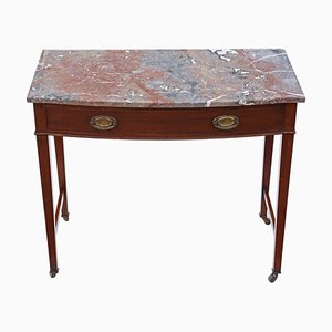 Antique Mahogany & Marble Writing Table, 1900s