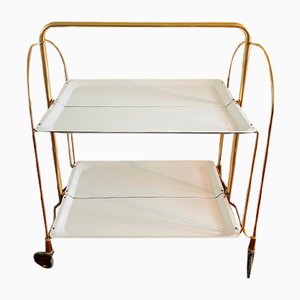 Foldable Bar Cart in White from Bremshey & Co., 1960s