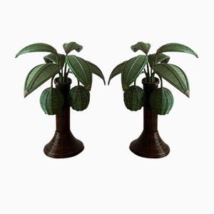 Palm Tree Table Lamps attributed to Mario Torres Lopez, Set of 2