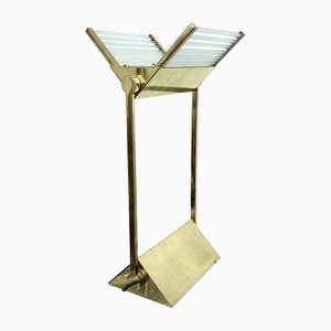 Adjustable Italian Table Lamp in Brass & Glass from Sciolari, 1970s