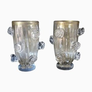Gilded Murano Vases by Costantini, 1980s, Set of 2
