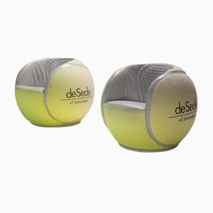 Chaises Tennis Ball Ds 9100/01 par de Sede Swiss pour Wta Zurich Open, 1985, Set de 2