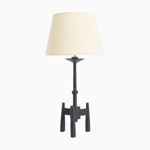Brutalist Iron Table Lamp, 1950s