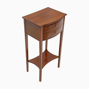 Antique Georgian Revival Bowfront Mahogany Bedside Table, 1910s