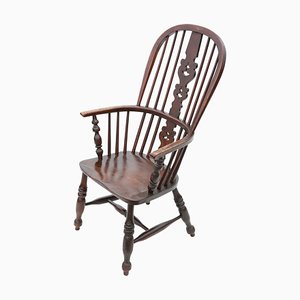 Antique Ash and Elm Windsor Armchair, 19th Century