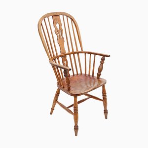 Antique Ash and Elm Windsor Armchair, 19th Century