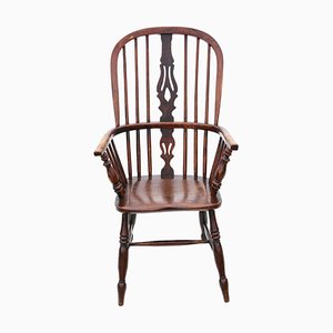 Antique Ash and Elm Windsor Armchair, 19th Century