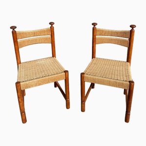 Danish Chairs in Paper Rope, 1960s, Set of 2