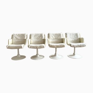 Finnish Swivel Chairs with Sheepskin Upholstery by Yrjo Kukkapuro for Haimi, 1960s, Set of 4